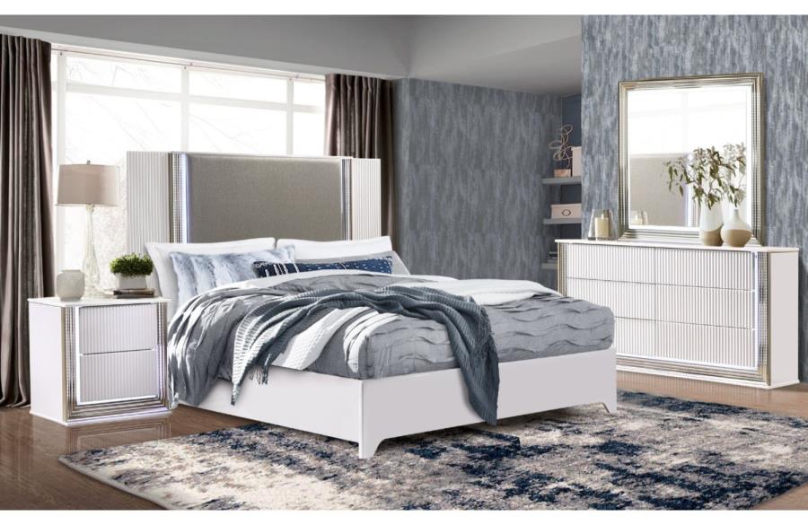 Ashley White Lacquered Bedroom Collection