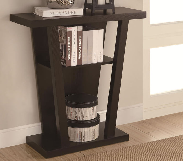 Norridge Contemporary Entry Table in Cappuccino Finish