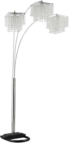 Misty Arc Floor Lamp with Crystal Shades