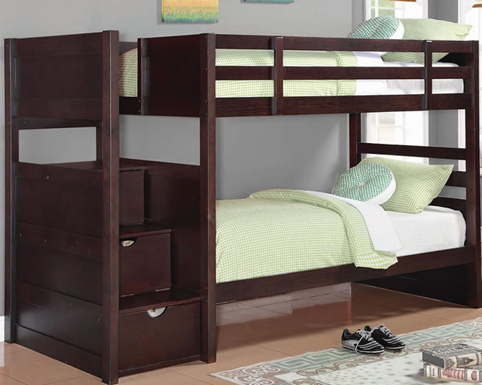 Elliott Twin Bunk Bed with Storage Staircase