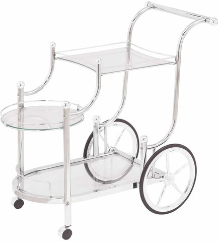 Modern Chrome & Glass Serving Cart