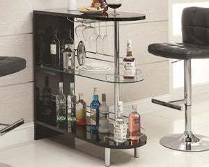 Plainfield Contemporary Bar Table in Black or White Glossy Finish