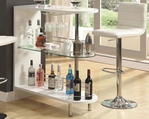 Plainfield Contemporary Bar Table in Black or White Glossy Finish