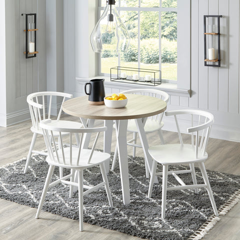 Graham Round White 5 Piece Dinette Set