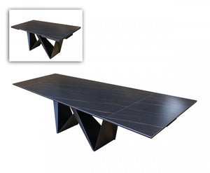 Modern Ceramic Extendable Dining Table in Black or White