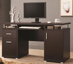 Double Pedestal Desk in Cappuccino with Floating Top