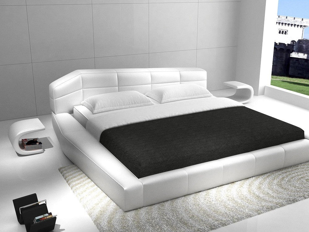 Darla White Modern Platform Bed