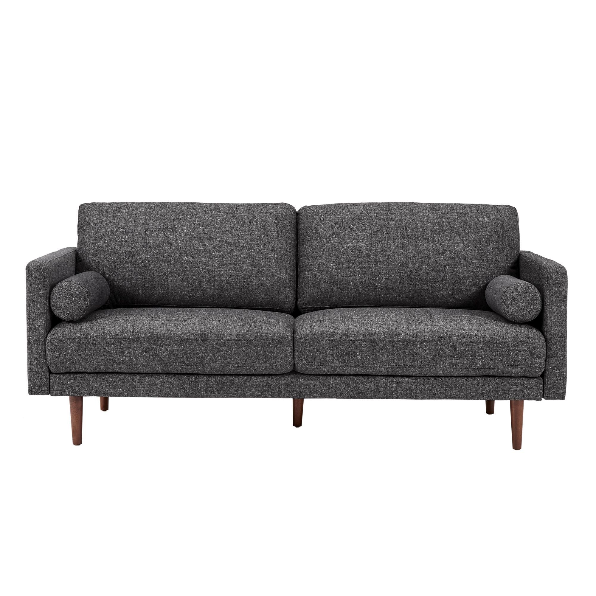 Cylia Mid Century Fabric Living Room Collection in Black or Grey