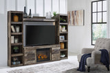 Davis Rustic Media Center with Optional Fireplace