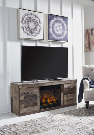 Davis 60" Rustic Media Stand with Optional Fireplace