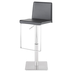 Kailee Leather Adjustable Bar Stool in White or Grey
