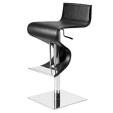 Portland Adjustable Leather Bar Stool in Black or White