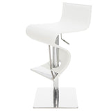 Portland Adjustable Leather Bar Stool in Black or White