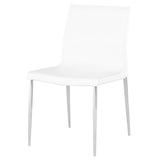 Colter Leather Dining Chair with Chrome Legs in 5 Color Options