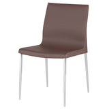 Colter Leather Dining Chair with Chrome Legs in 5 Color Options