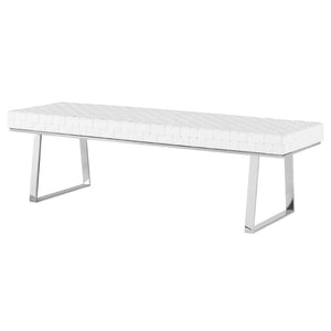 Karlee Woven Leather Bench in Black or White