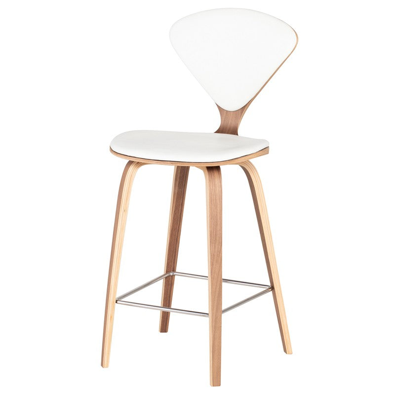 Satine Mid Century Leather Stool in 2 Sizes and 2 Color Options