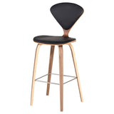 Satine Mid Century Leather Stool in 2 Sizes and 2 Color Options