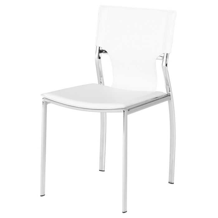 Lisbon Leather Dining Chair in White or Black
