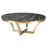 Aurora Black Marble Coffee Table in Gold or Silver Base