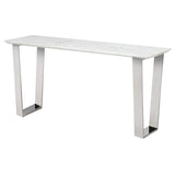 Catrine White Marble Coffee Table in Gold or Silver Base