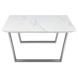 Catrine White Marble Coffee Table in Gold or Silver Base