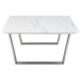 Catrine White Marble Coffee Table in Gold or Silver Base