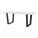 Catrine White Marble Dining Table in 3 Finishes