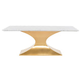 Praetorian White Marble Dining Table in Gold