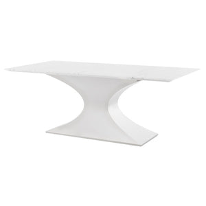 Praetorian White Marble Dining Table in Gold or Silver Base