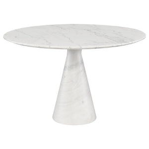 Claudio White Marble Round Dining Table