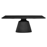 Taji Black Ceramic Dining Table with Black Base