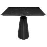 Taji Black Ceramic Dining Table with Black Base