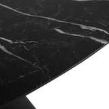 Taji Oval Black Ceramic Dining Table with Black Base