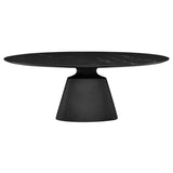 Taji Oval Black Ceramic Dining Table with Black Base