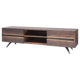 Vega Mid Century Seared Oak Media Stand