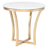 Aurora White Marble Coffee Table in Gold or Silver Base