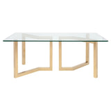 Paula Glass Dining Table with Gold Base in 2 Sizes