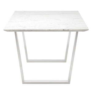 Catrine White Marble Dining Table in 3 Finishes