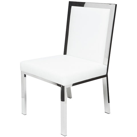 Rennes White Leather Dining Chair