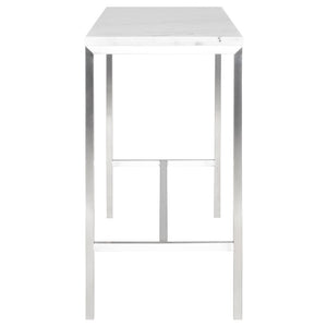 Verona White Marble Bar Table in 60” or 72” Length