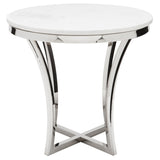 Aurora White Marble Coffee Table in Gold or Silver Base