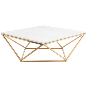 Jasmine White Marble Coffee Table in 3 Finishes