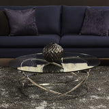 Corel Contemporary Round Glass Coffee Table