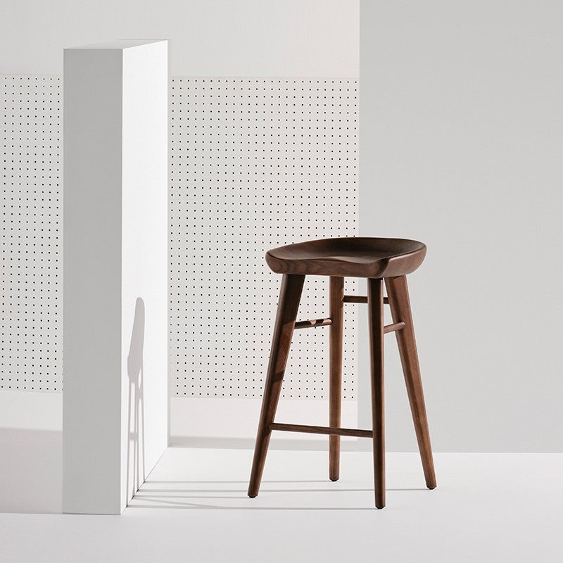 Kami Walnut Stool in Counter or Bar Height