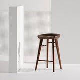 Kami Walnut Stool in Counter or Bar Height