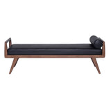 Ava Black Mid Century Bench