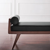 Ava Black Mid Century Bench