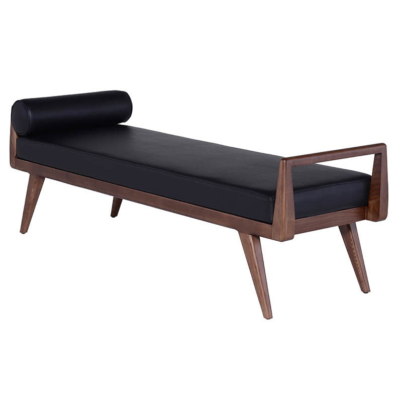 Ava Black Mid Century Bench