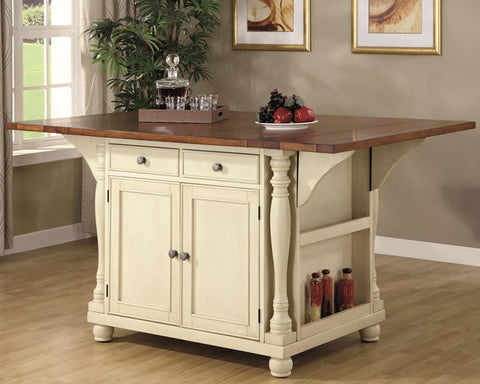 Cottage Style Kitchen Island in 2 Finishes